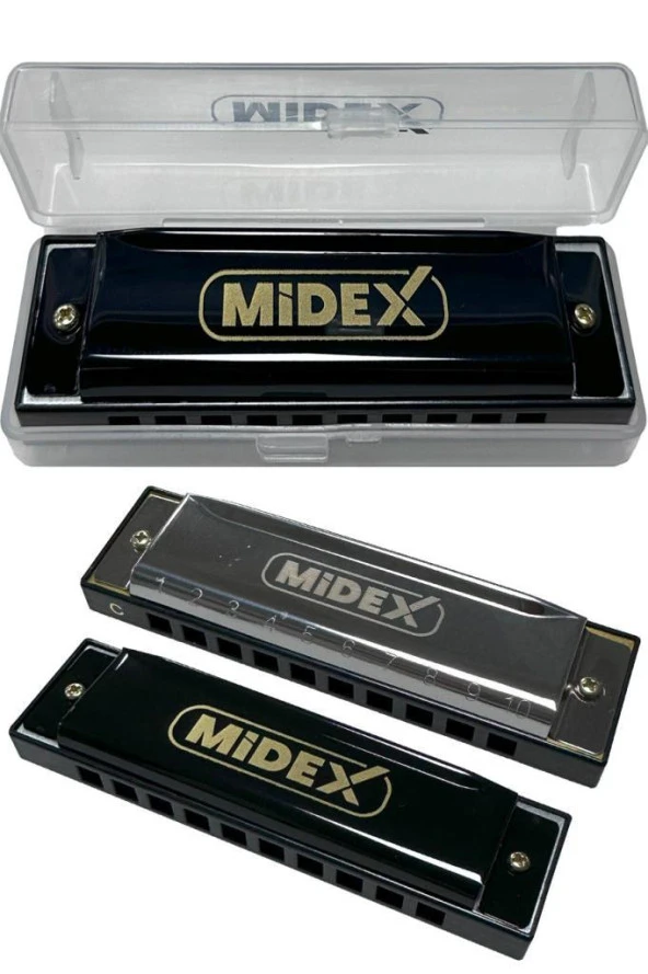 Midex HN-10BK Siyah Örf Aletleri 10 Delikli Mızıka - 3
