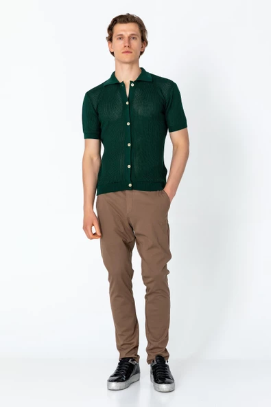 Erkek Regular Fit Örme Rahat Düğmeli Yumuşak Gömlek - 7