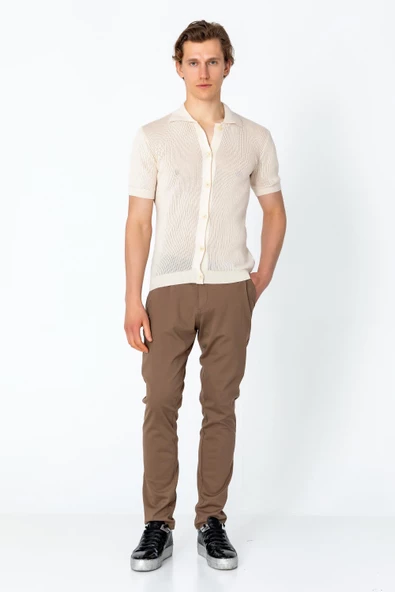 Erkek Regular Fit Örme Rahat Düğmeli Yumuşak Gömlek - 12