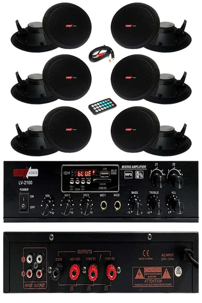 Lastvoice Black Small-6 Tavan Hoparlör ve Anfi Ses Sistemi Paketi ( 1 ANFİ + 6 HOPARLÖR ) ürün görseli