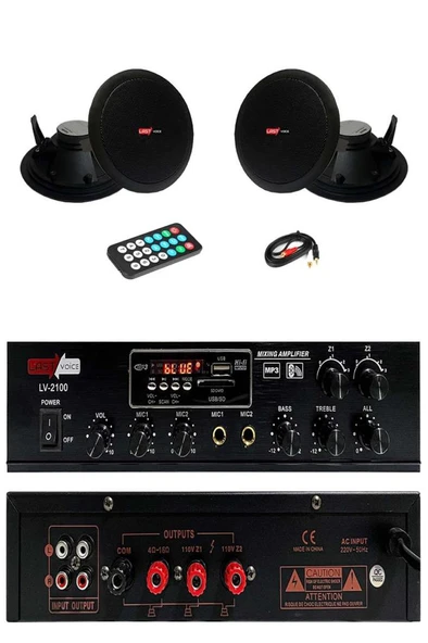 Lastvoice Black Small-4 Tavan Hoparlör ve Anfi Ses Sistemi Paketi ( 1 ANFİ + 2 HOPARLÖR) ürün görseli