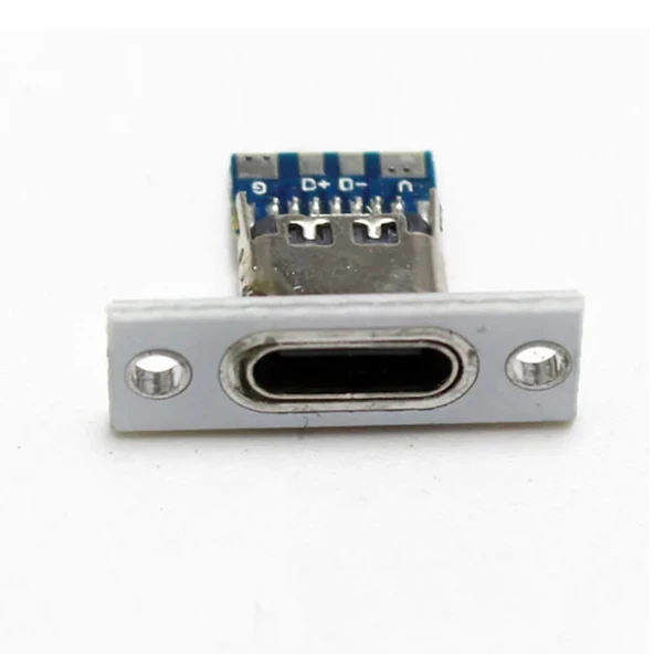 USB 3.1 Type C Panel Montaj Dişi Soket 4 Pin Smd Lehimlenebilir Padler Konnektör Telefon Şarj Board - 5