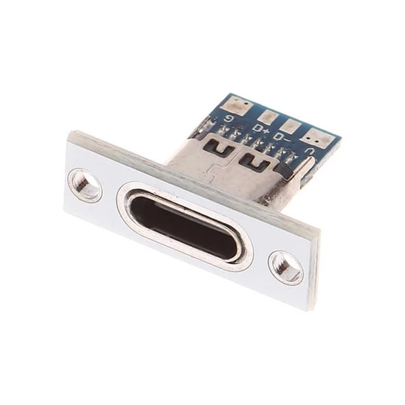 USB 3.1 Type C Panel Montaj Dişi Soket 4 Pin Smd Lehimlenebilir Padler Konnektör Telefon Şarj Board