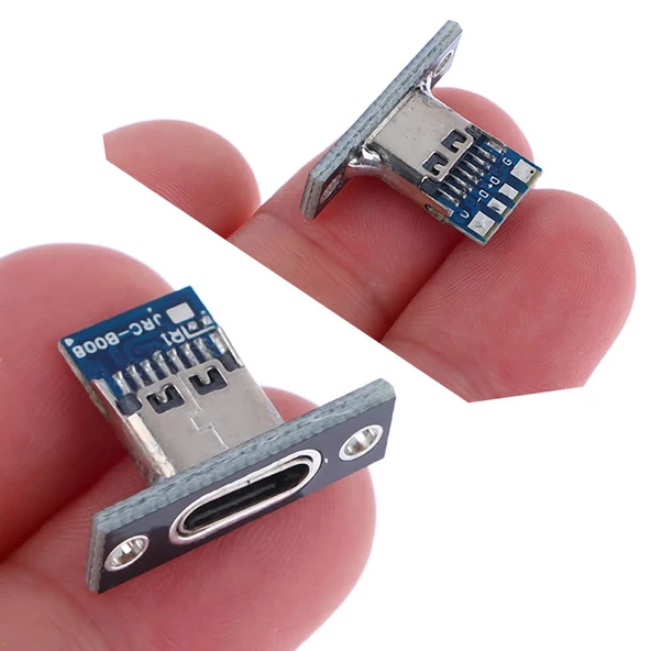 USB 3.1 Type C Panel Montaj Dişi Soket 4 Pin Smd Lehimlenebilir Padler Konnektör Telefon Şarj Board - 2