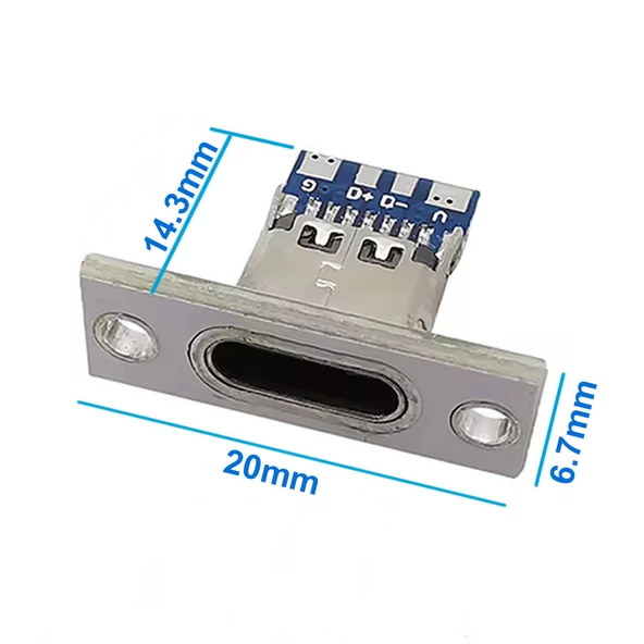 USB 3.1 Type C Panel Montaj Dişi Soket 4 Pin Smd Lehimlenebilir Padler Konnektör Telefon Şarj Board - 7