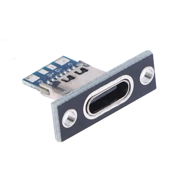 USB 3.1 Type C Panel Montaj Dişi Soket 4 Pin Smd Lehimlenebilir Padler Konnektör Telefon Şarj Board - 4