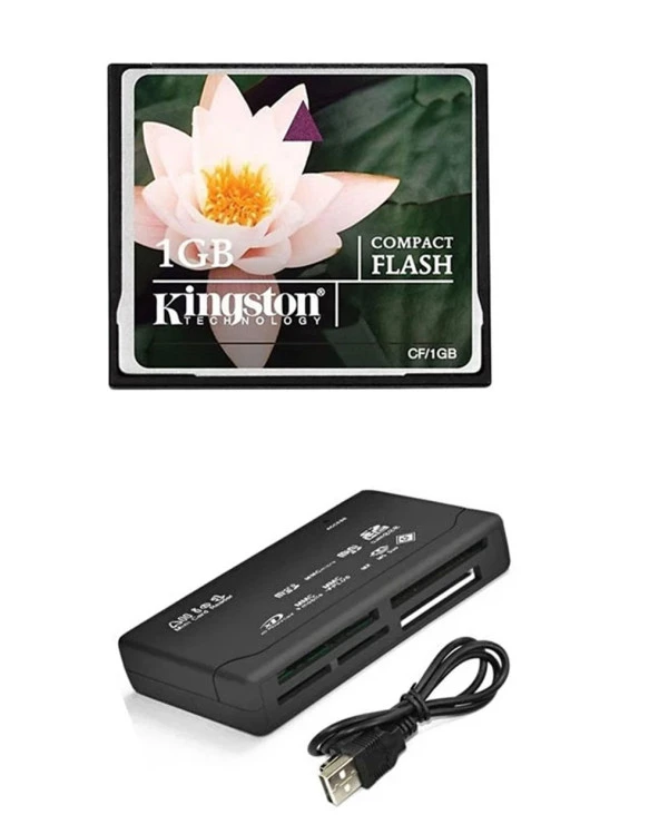 Kingston 1 Gb Compact Flash Hafıza Kartı +Usb 2.0 Kart Okuyucu