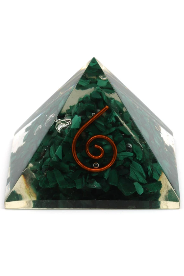 Malakit Taşından Orgonit Piramit - Resim 2
