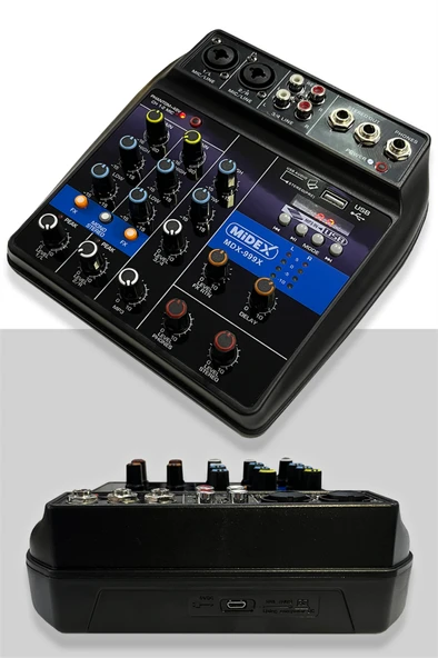 Stüdyo Ekipmanları Midi Live Paket-1 Ses Kartlı Mikser Midi Klavye BM800 Mikrofon Kulaklık - Resim 2