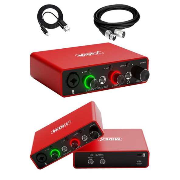 Midex Special Paket-2 Stüdyo Ekipmanları GLX-700RD Ses Kartı CX1 Mikrofon Kulaklık Stand - 3