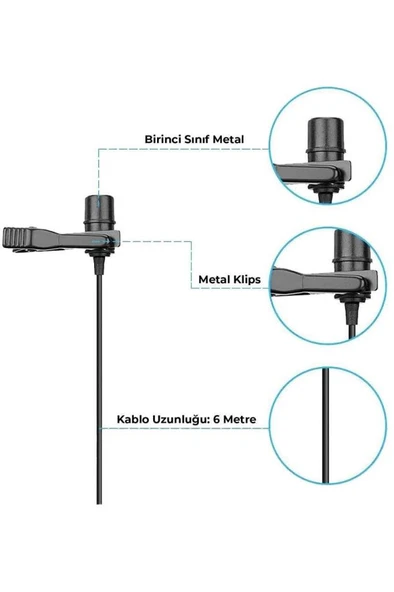 Hepa Merz HM1C Youtuber Yaka Mikrofonu Kamera Pc Telefon (Android-İos) - Resim 2