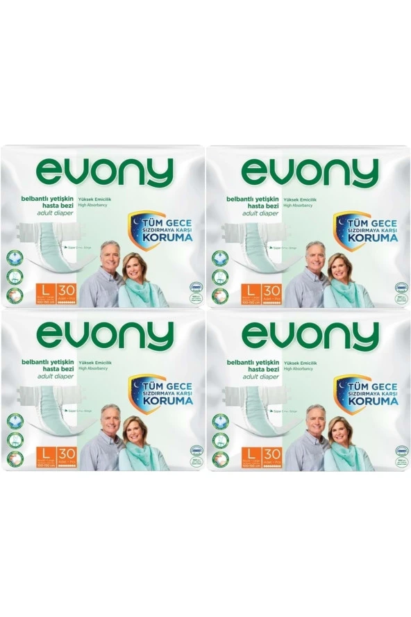 Hasta Bezi Yetişkin Bel Bantlı Tekstil Yüzey L-büyük Boy 120 Adet (4pk*30)