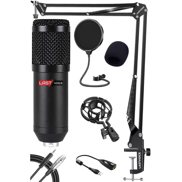 Lastvoice BM800 Twitch Yayıncı Condenser Mikrofon + Stand Filtre Set