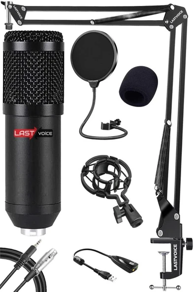 Lastvoice BM800 Twitch Yayıncı Condenser Mikrofon + Stand Filtre Set ürün görseli 1
