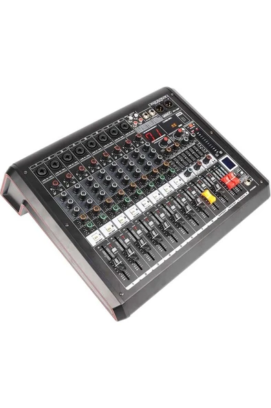 Midex MPX-1200P Power Mikser Amfi 8 Kanal 2x600W Dijital Efekt Bt EQ Usb - Resim 3
