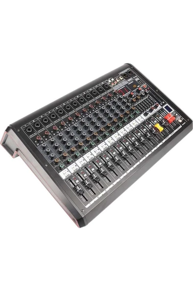 Midex MPX-1600P Power Mikser Amfi 12 Kanal 2x800W Multi Efekt Bt EQ Usb - Resim 2
