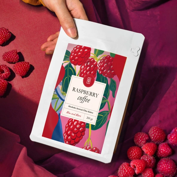 Mim and More Raspberry Coffee Ahududu Aromalı Kahve Filtre Kahve 200 Gr - Resim 2