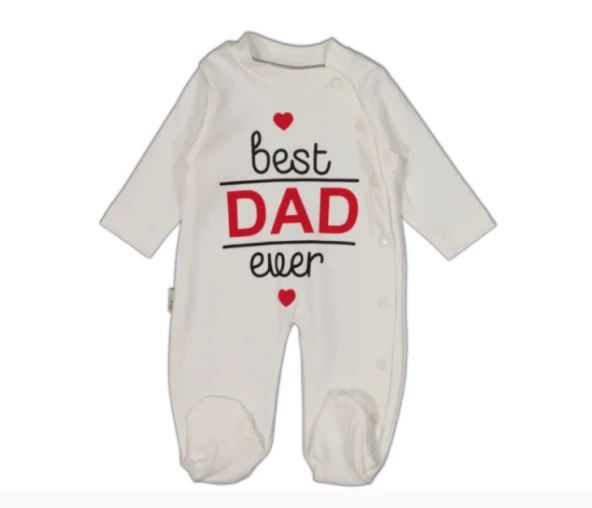 uğurböceğiçocuk Best Dad Ever Baskılı Bebek Tulum 230 - 3