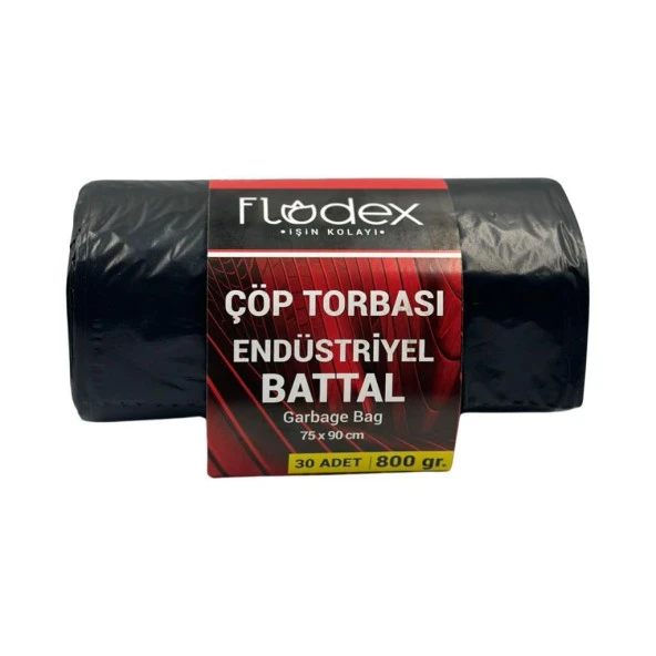 FLODEX ENDÜSTRİYEL BATTAL ÇÖP TORBASI 75X90 30,LU 800GR