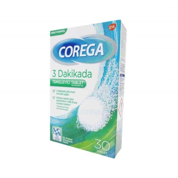 COREGA Diş Protezi Temizleyici 30 Tablet 2 adet