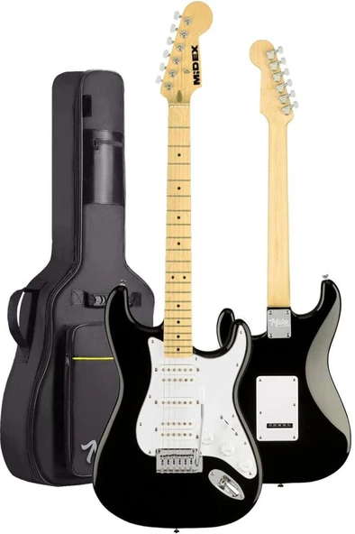 Midex RPH-40WB-50AMP Siyah Beyaz 50W Şarjlı BT Amfili Elektro Gitar Seti HSH Manyetik Maple Klavye - Resim 4