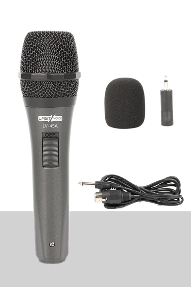 Lastvoice Lv-45A Dinamik Kablolu EL Mikrofon (Kablo Sünger ve Aparat Hediyeli) - 1