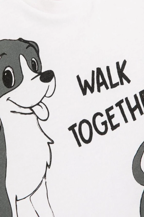 Koton Erkek Bebek Tişört Kısa Kollu Köpek Baskılı Bisiklet Yaka Pamuklu - 4