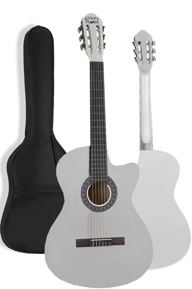 Midex CG-395WH Beyaz Renk Kesik Klasik Gitar 4/4 Yetişkin Boy Sap Ayarlı Full Set - Resim 2