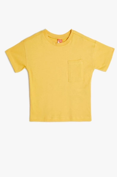 Koton Erkek Bebek Basic Tişört Kısa Kollu Cep Detaylı Pamuklu