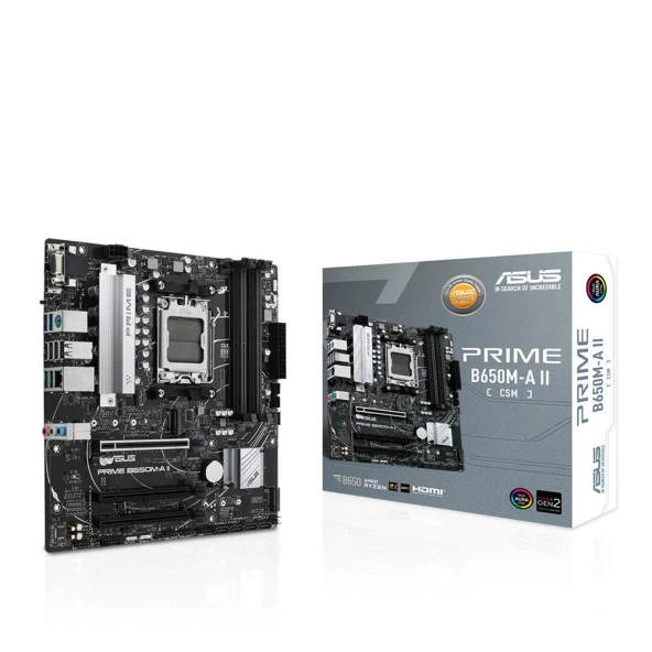 ASUS PRIME B650M-A II-CSM AMD B650 Soket AM5 DDR5 6400MHz USB3.2 AURA RGB  mATX Anakart