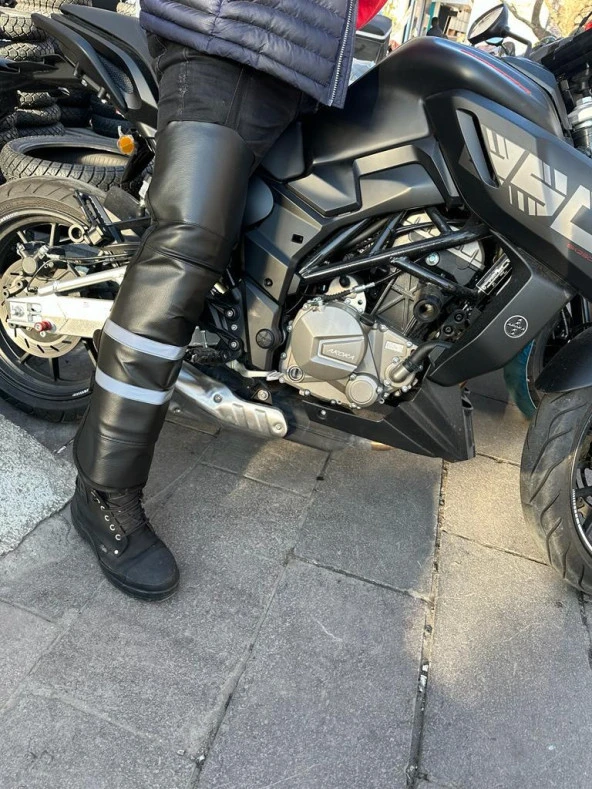 Bike Sky Diz & Bacak Koruma Deri Reflektörlü Yağmur & Rüzgar & Soğuğa Karşı bike sky ( TELEFON TUTUCU KOL ÇANTA HEDİYELİ )) - 7