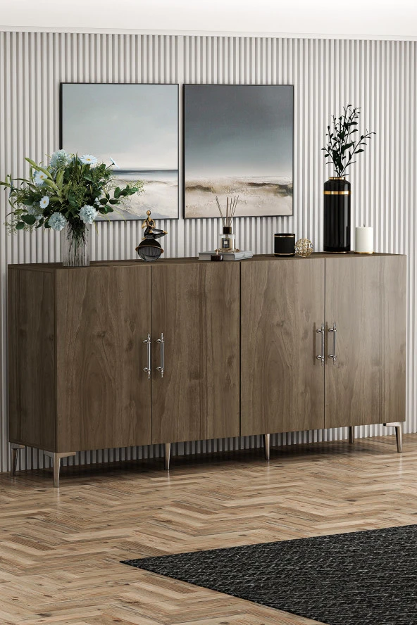 Givayo Mobilya Peri Konsol Ceviz Gümüş - 2