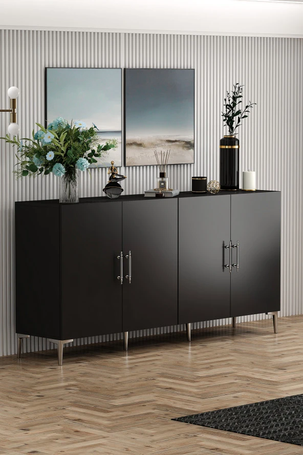 Givayo Mobilya Peri Konsol Siyah Gümüş - 2