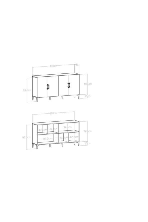 Givayo Mobilya Peri Konsol Beyaz Gümüş - 4