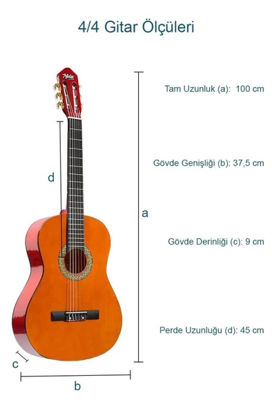 Midex CG-270M Doğal Renk Klasik Gitar 4/4 Yetişkin Boy Sap Ayarlı Full Set - Resim 3