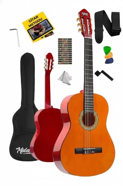 Midex CG-270M Doğal Renk Klasik Gitar 4/4 Yetişkin Boy Sap Ayarlı Full Set ürün görseli 1