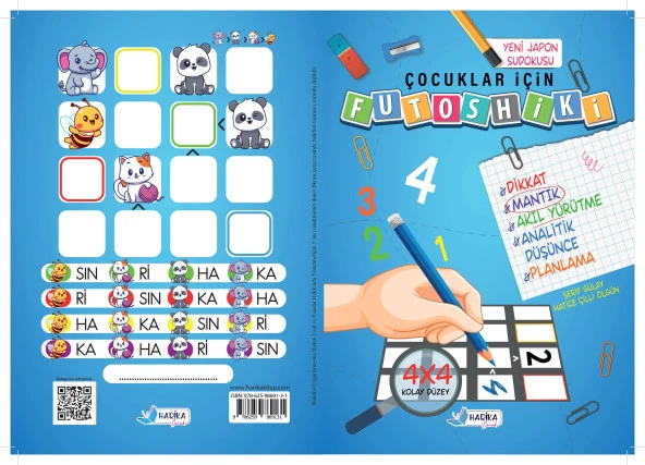 Çocuklar İçin Zeka & Dikkat Güçlendiren FUTOSHİKİ Kolay Seviye-Yeni Nesil JAPON SUDOKU 7-99 Yaş - 4