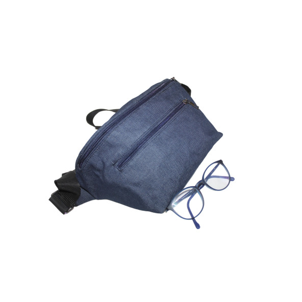 Mebes Denim Kumaş Bel Çantası Lacivert  ÇntBelKtLcvrt003 - 4