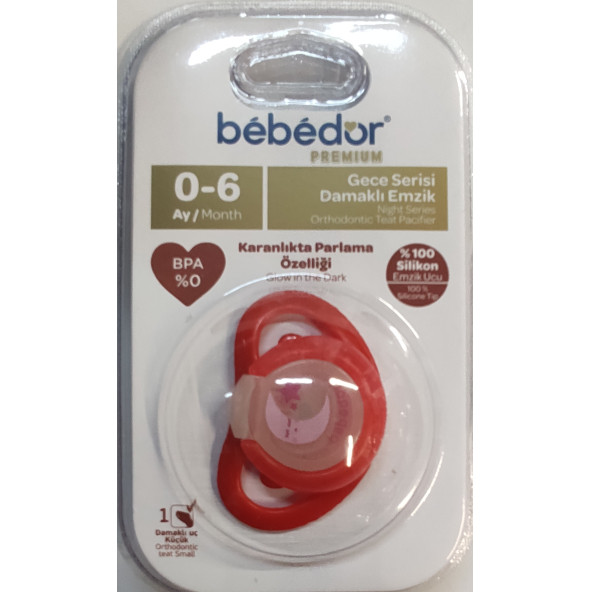 BEBEDOR GECE SERİSİ DAMAKLI EMZİK 0-6AY NO:1  181 ORTHODONİC - 6
