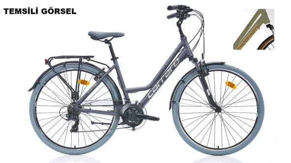 28J CARRARO ELITE 705 V SEHIR BİSİKLETİ - MAT METALİK YEŞİL KAHVE - 43 KADRO