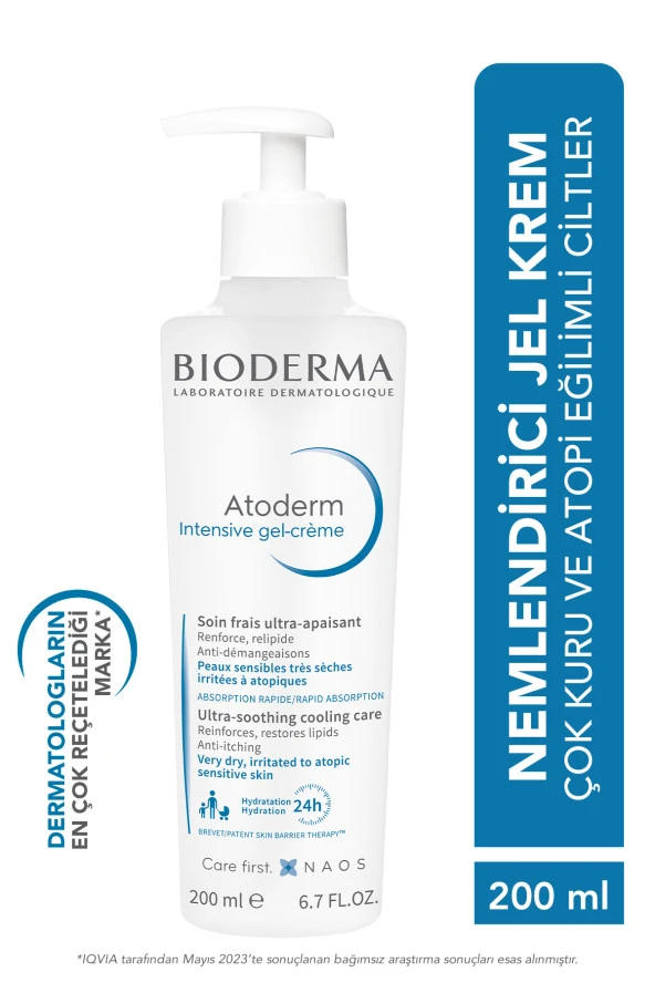 BIODERMA Atoderm Intensive Gel-Cream Çok Kuru Atopi Eğilimli Cilt Yatıştırıcı Jel Krem Niasinamid 200 mL 3701129802663