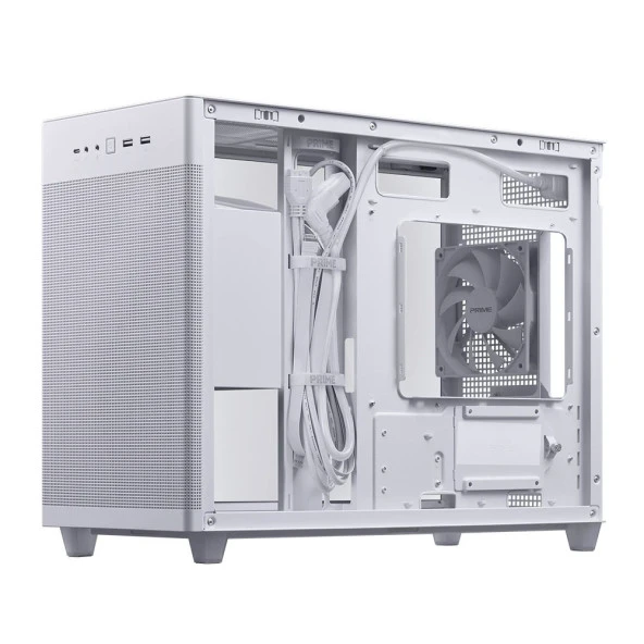 ASUS PRIME AP201 1x120mm Fanlı USB 3.2 Beyaz Temperli Camlı Small Tower mATX Kasa - 5