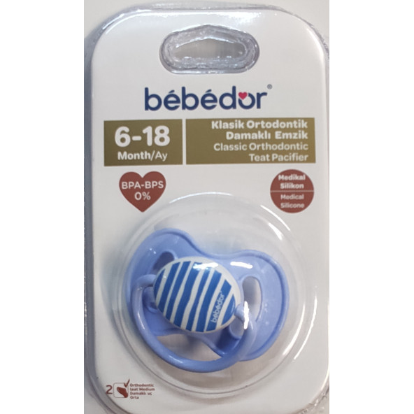 BEBEDOR KLASİK ORTODONTİK DAMAKLI EMZİK 6-18 AY NO:2 202 - 3