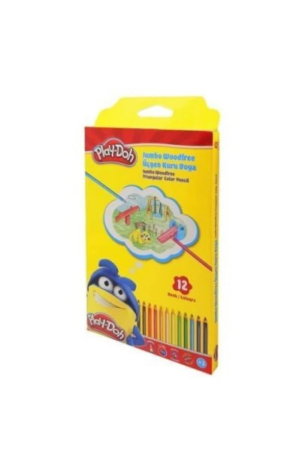 Play Doh Kuru Boya 12 Renk Üçgen Jumbo Woodfree