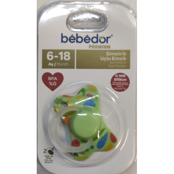 BEBEDOR  SİMETRİK UÇLU EMZİK  6-18 AY NO:2  142 - 4