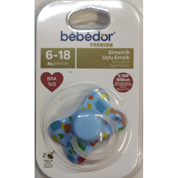 BEBEDOR  SİMETRİK UÇLU EMZİK  6-18 AY NO:2  142 - 5