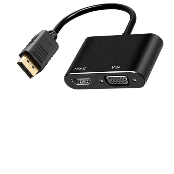 Displayport DP to HDMI+VGA Çevirici adaptör DP-HDMI-VGA dönüştürücü