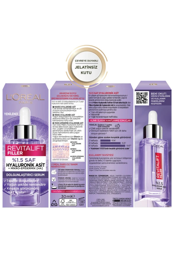 LOreal Paris Revitalift Filler 1.5 Saf Hyaluronik Asit Kırışıklık Karşıtı Serum- 30 ml - 4