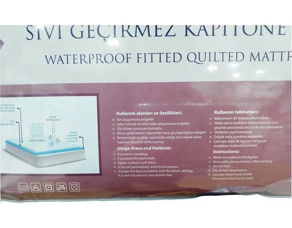 Bassalini Home Kapitoneli Fitted Sıvı Geçirmez Battal Çift Kişilik Alez (180x200+30) - 3