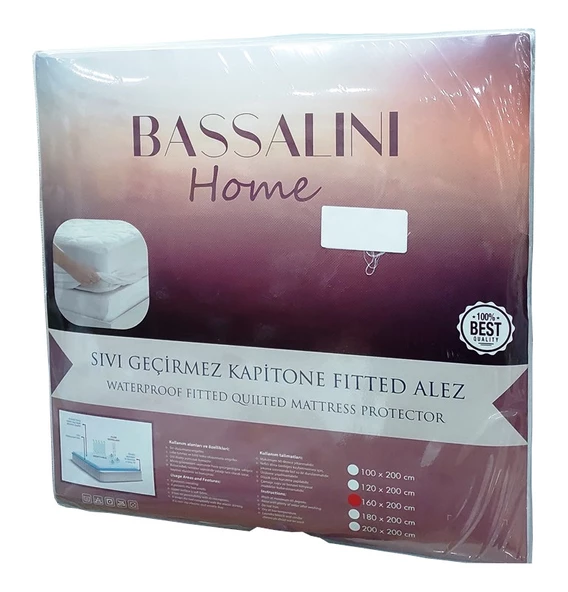 Bassalini Home Kapitoneli Fitted Sıvı Geçirmez Battal Tek Kişilik Alez (120x200+30) - 2